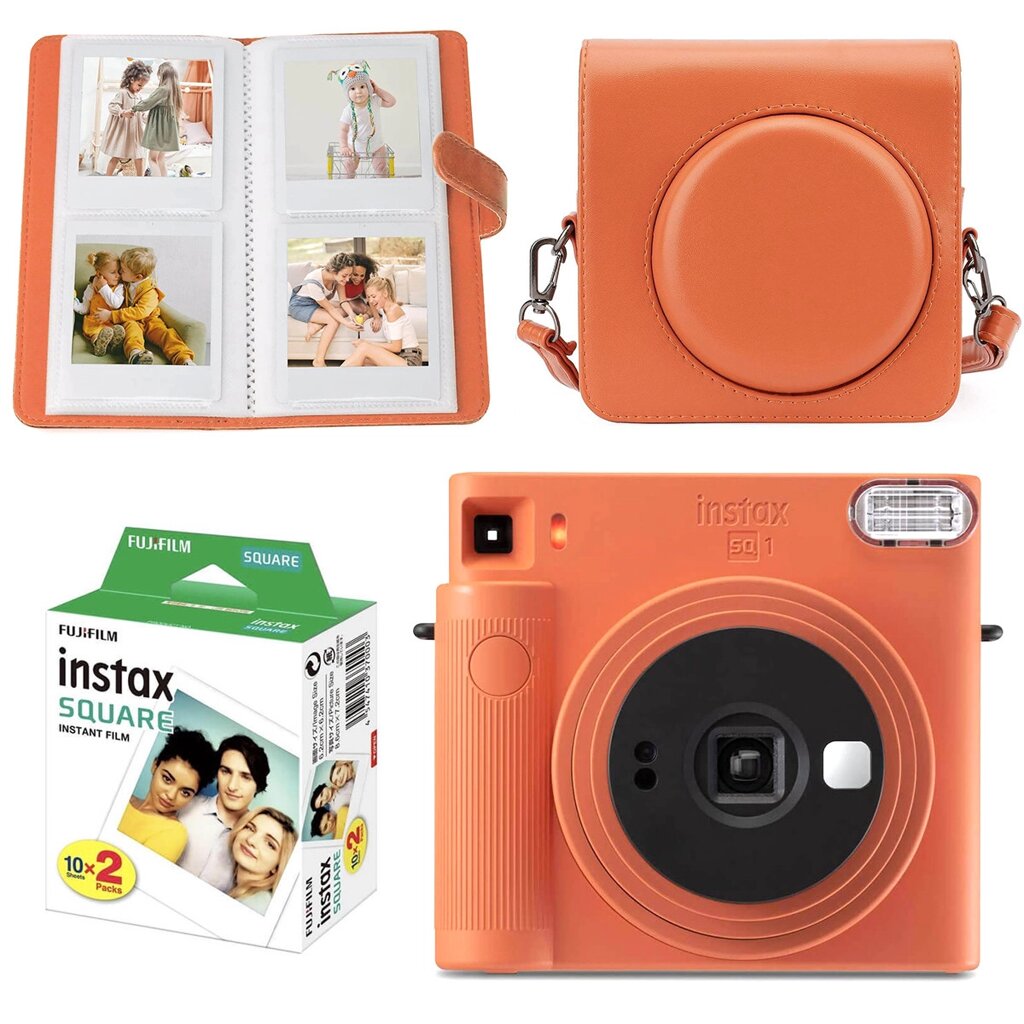 Набір камери Fujifilm Instax Square SQ1/Фотопапір 20 шт/Чехол/Фотоальбом 80 фото Помаранчевий (2148686567) від компанії Придбай - фото 1