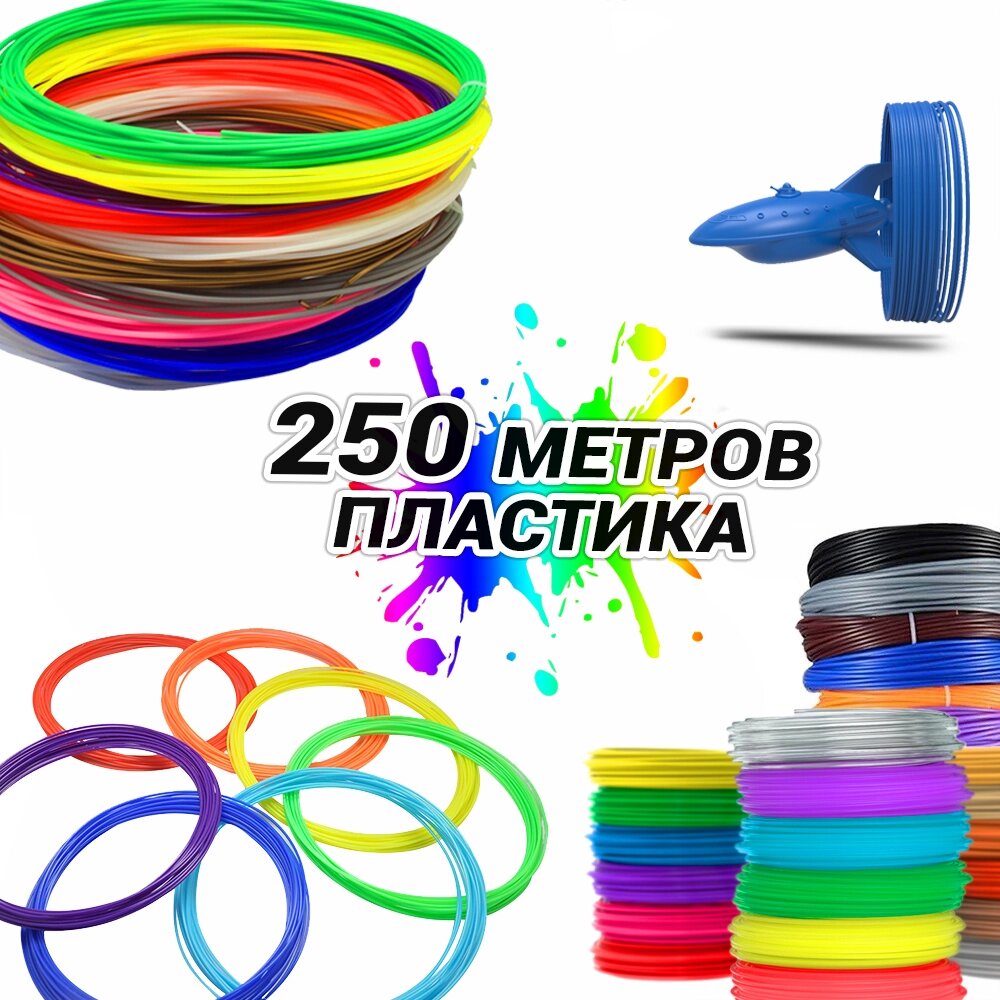 Набір Пластика для 3д ручки MCH 20 квітів 250 метрів Тривимірна пластикова нитка стрижні для 3D від компанії Придбай - фото 1