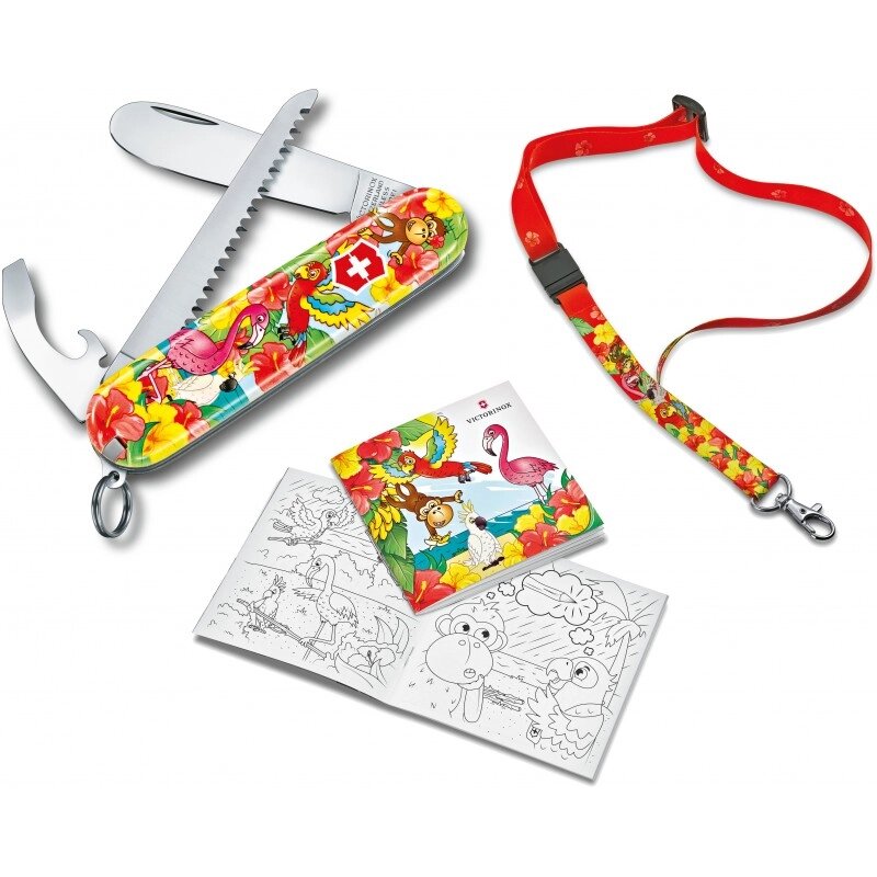 Набір подарунковий дитячий Victorinox My First Children Set Animal Edition Parrot ніж 84 мм / 9 функцій (0.2373. E3) від компанії Придбай - фото 1