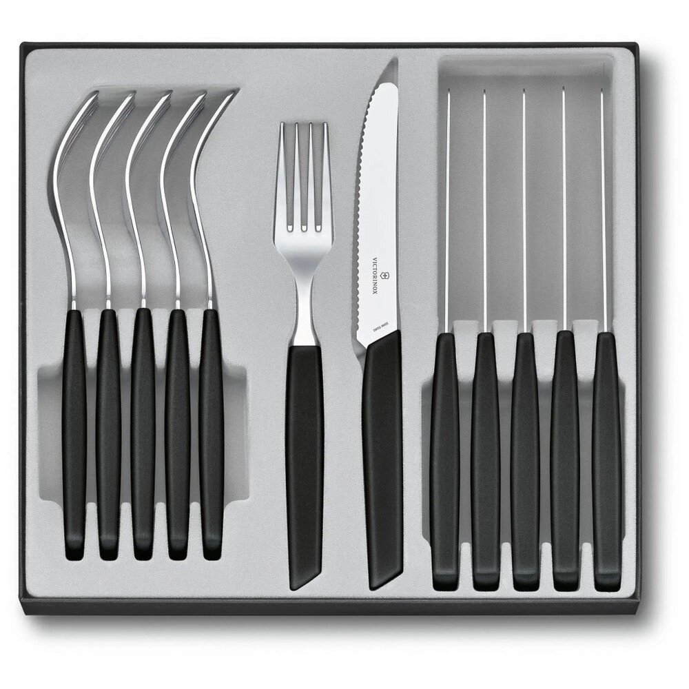 Набір столових приладів Victorinox Swiss Modern Table Set 12 предметів Чорний (6.9093.11W. 12) від компанії Придбай - фото 1