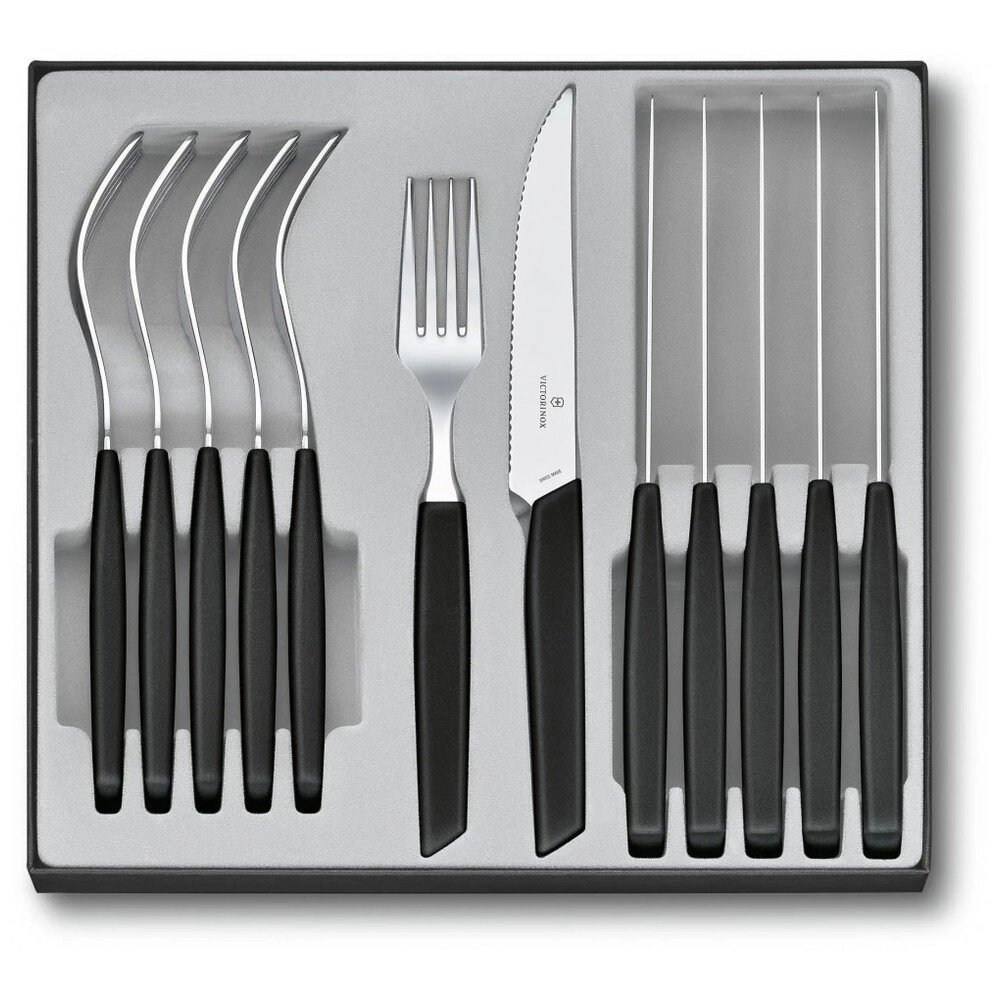 Набір столових приладів Victorinox Swiss Modern Table Set 12 предметів Чорний (6.9093.12W. 12) від компанії Придбай - фото 1