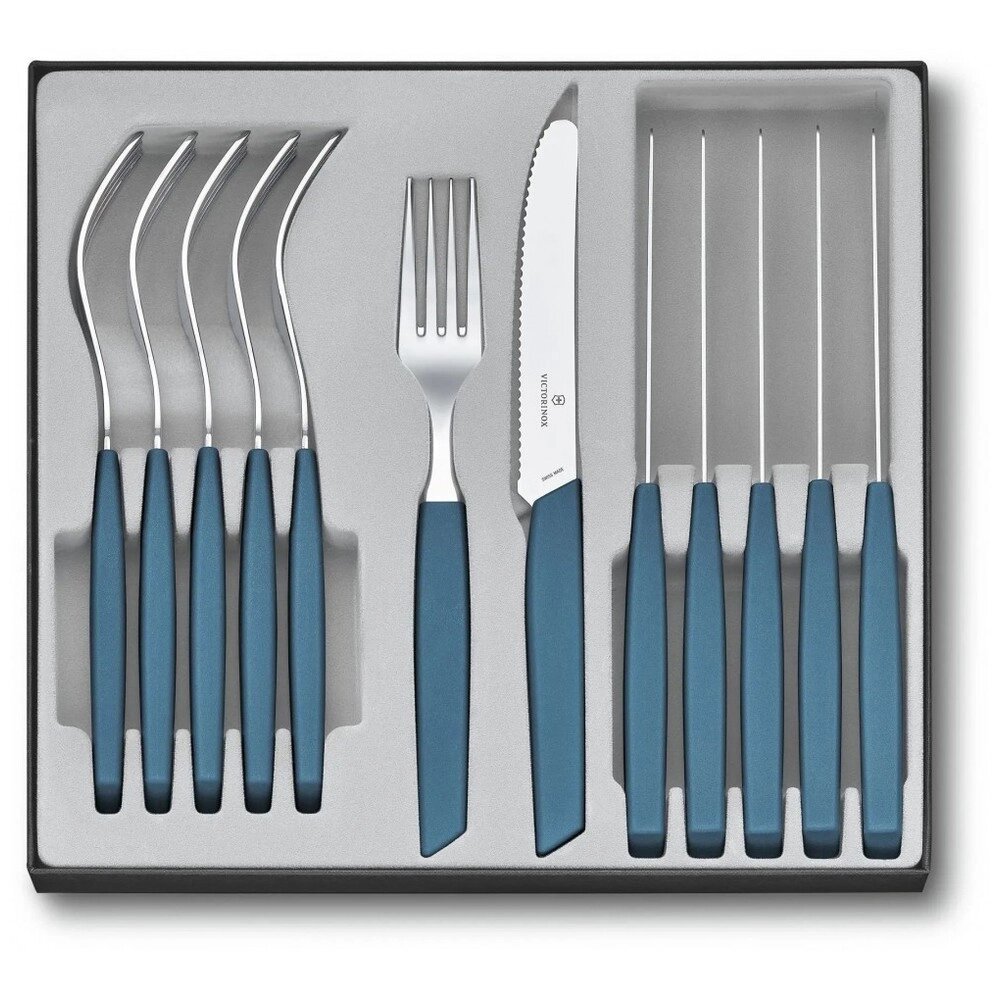 Набір столових приладів Victorinox Swiss Modern Table Set 12 предметів Синій (6.9096.11W2.12) від компанії Придбай - фото 1