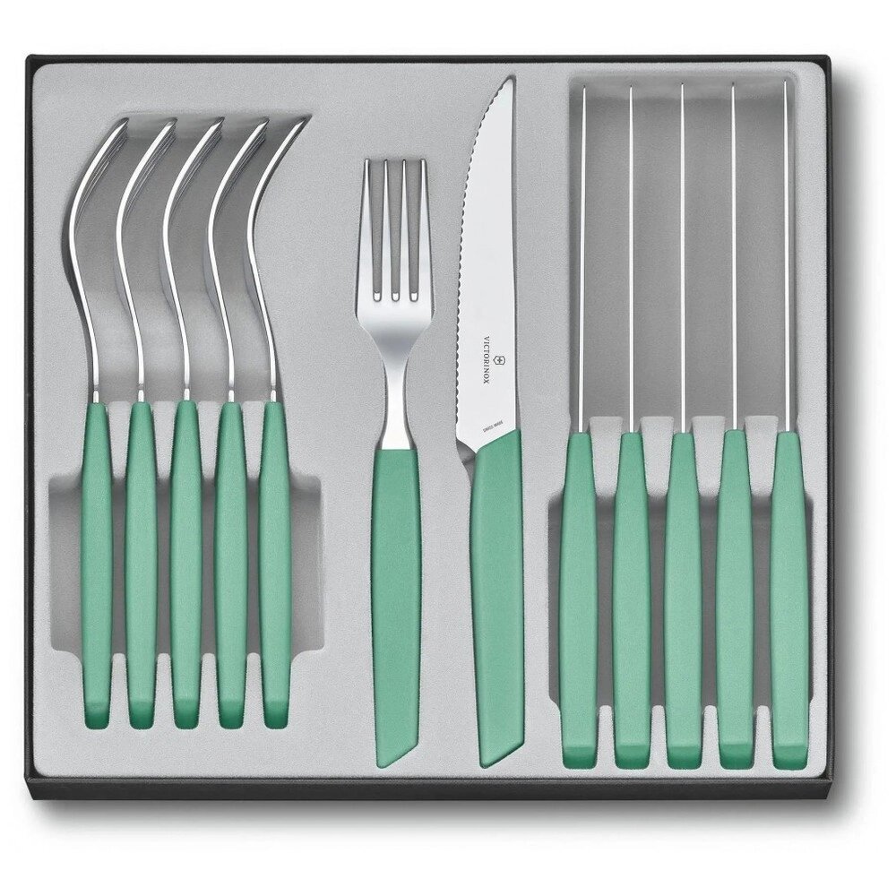 Набір столових приладів Victorinox Swiss Modern Table Set 12 предметів Зелений (6.9096.12W41.12) від компанії Придбай - фото 1