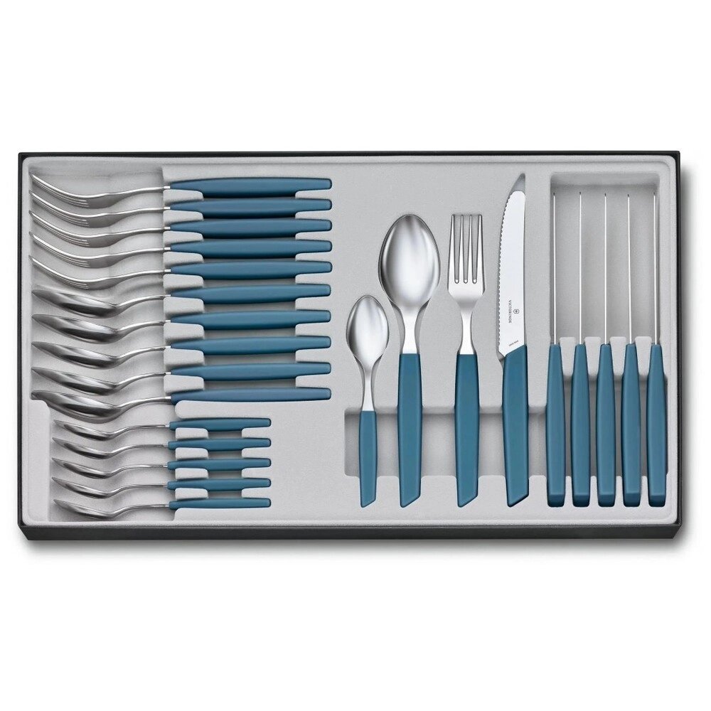 Набір столових приладів Victorinox Swiss Modern Table Set 24 Синій (6.9096.11W2.24) від компанії Придбай - фото 1