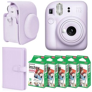 Набір камери Fujifilm Instax Mini 12/Фотопапір 50 шт/Чехол/Фотоальбом 108 фото Фіолетовий (2310363483)