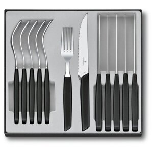 Набір столових приладів Victorinox Swiss Modern Table Set 12 предметів Чорний (6.9093.12W. 12)