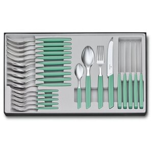 Набір столових приладів Victorinox Swiss Modern Table Set 24 Зелений предмета (6.9096.11W41.24)