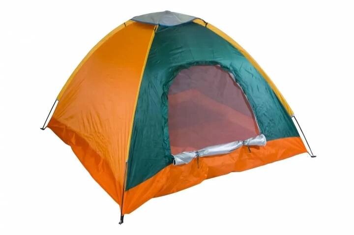 Намет туристична 4-х місцева Camp Tent 2х2х1.5м кемпінговая з москітною сіткою Зелений з помаранчевим від компанії Придбай - фото 1