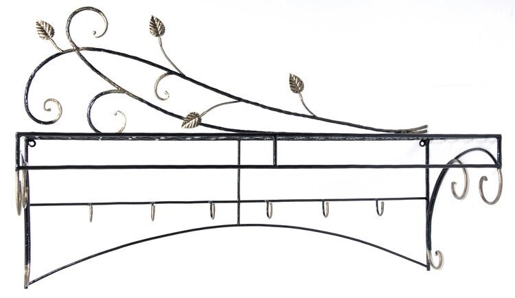 Настінна вішалка Ferrum Ідилія кована Чорний із золотою патиною (855) від компанії Придбай - фото 1