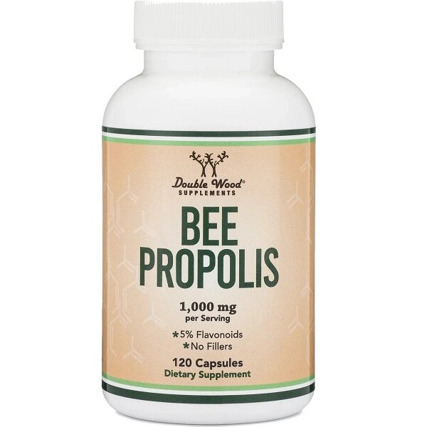 Натуральна добавка для імунітету Double Wood Supplements Bee Propolis 1000 mg (2 caps per serving) 120 Caps від компанії Придбай - фото 1