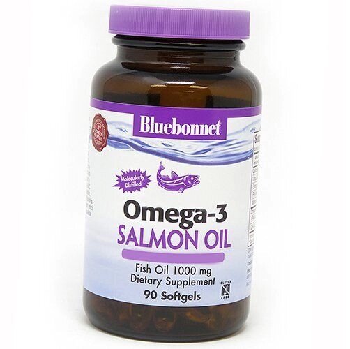 Натуральна Омега-3 із лососевого жиру Omega-3 Salmon Bluebonnet Nutrition 90гелкапс (67393004) від компанії Придбай - фото 1