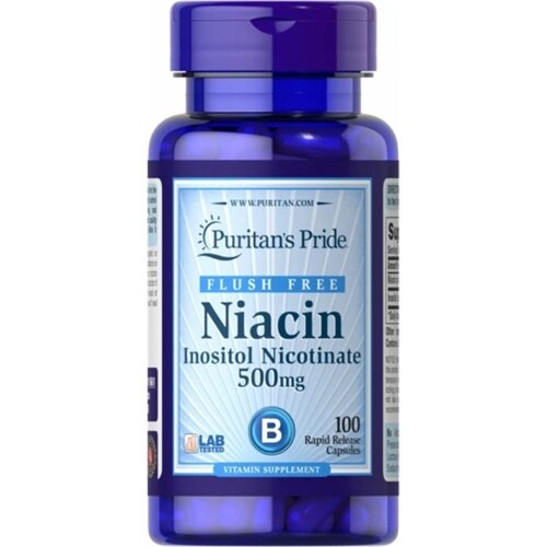 Ніацин Puritan's Pride Flush Free Niacin 500 mg 100 Caps