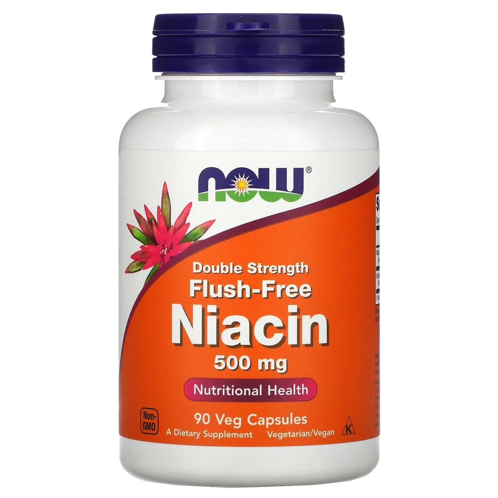 Ніацин (Вітамін В3) Flush-Free Niacin Now Foods без почервоніння 500 мг 90 вегетаріанських капсул від компанії Придбай - фото 1