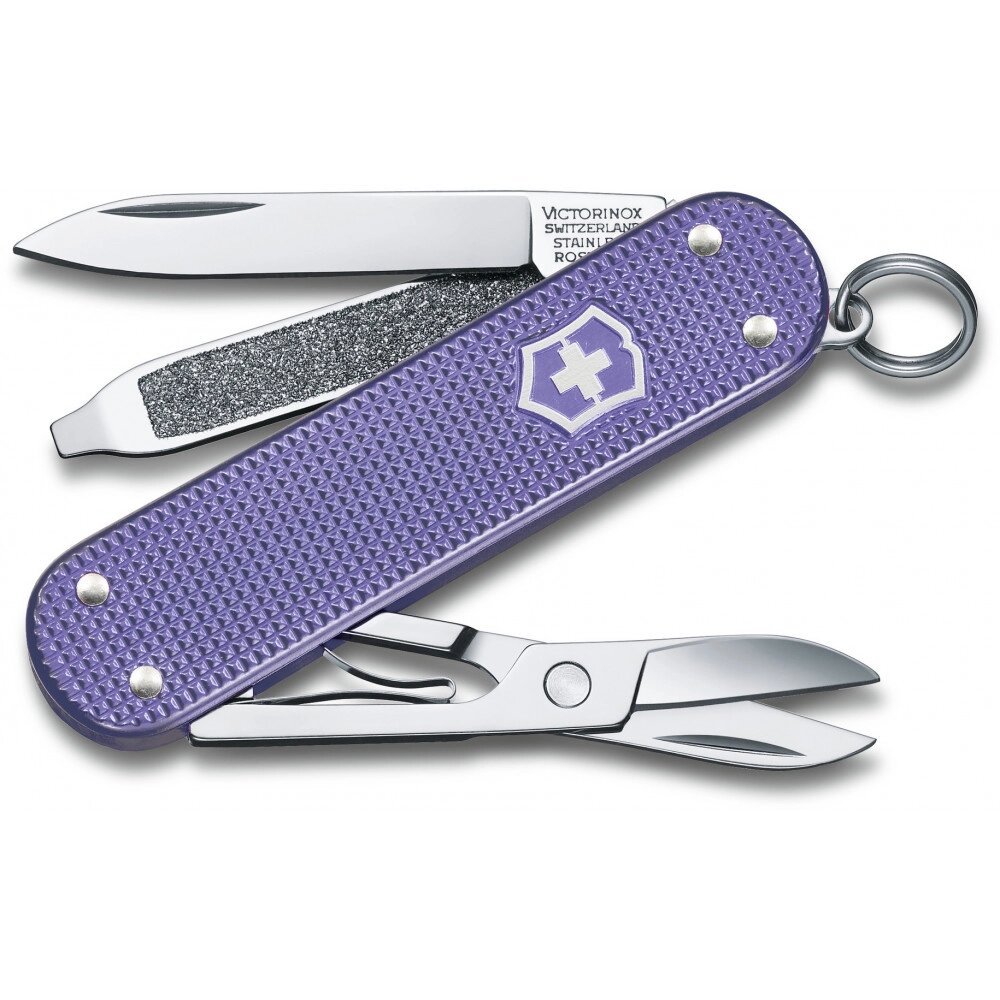 Ніж-брелок Victorinox Classic SD Alox Colors Electric Lavender 58 мм 5 функцій Фіолетовий (0.6221.223G) від компанії Придбай - фото 1