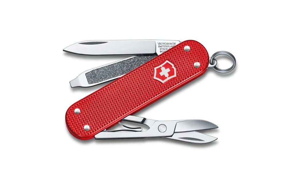 Ніж-брелок Victorinox Classic SD Alox Colors Sweet Berry 58 мм, 5 функцій, Червоний (0.6221.201G) від компанії Придбай - фото 1