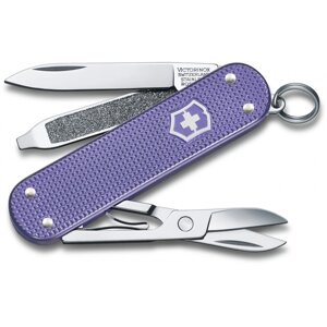 Ніж-брелок Victorinox Classic SD Alox Colors Electric Lavender 58 мм 5 функцій Фіолетовий (0.6221.223G)