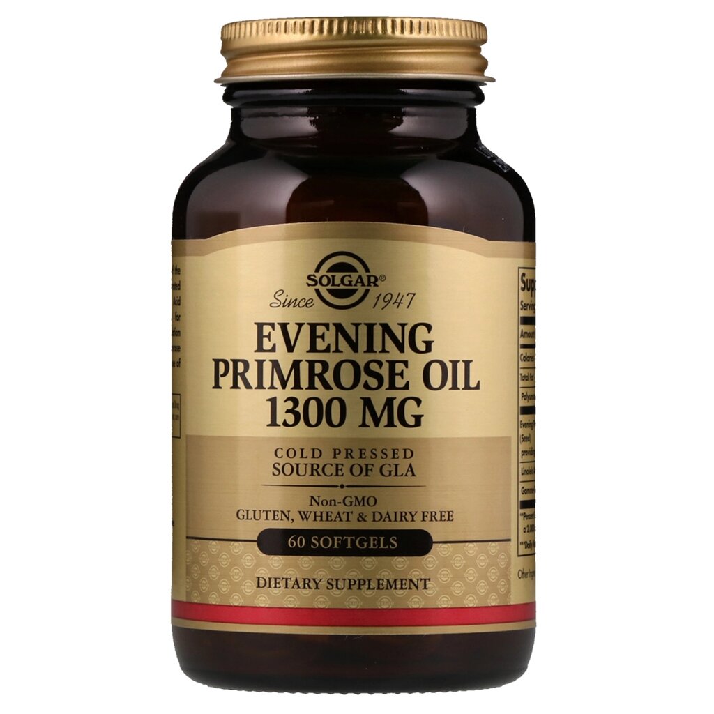 Олія примули вечірньої Solgar 1300 мг Evening Primrose Oil 60 желатинових капсул (SOL01057) від компанії Придбай - фото 1