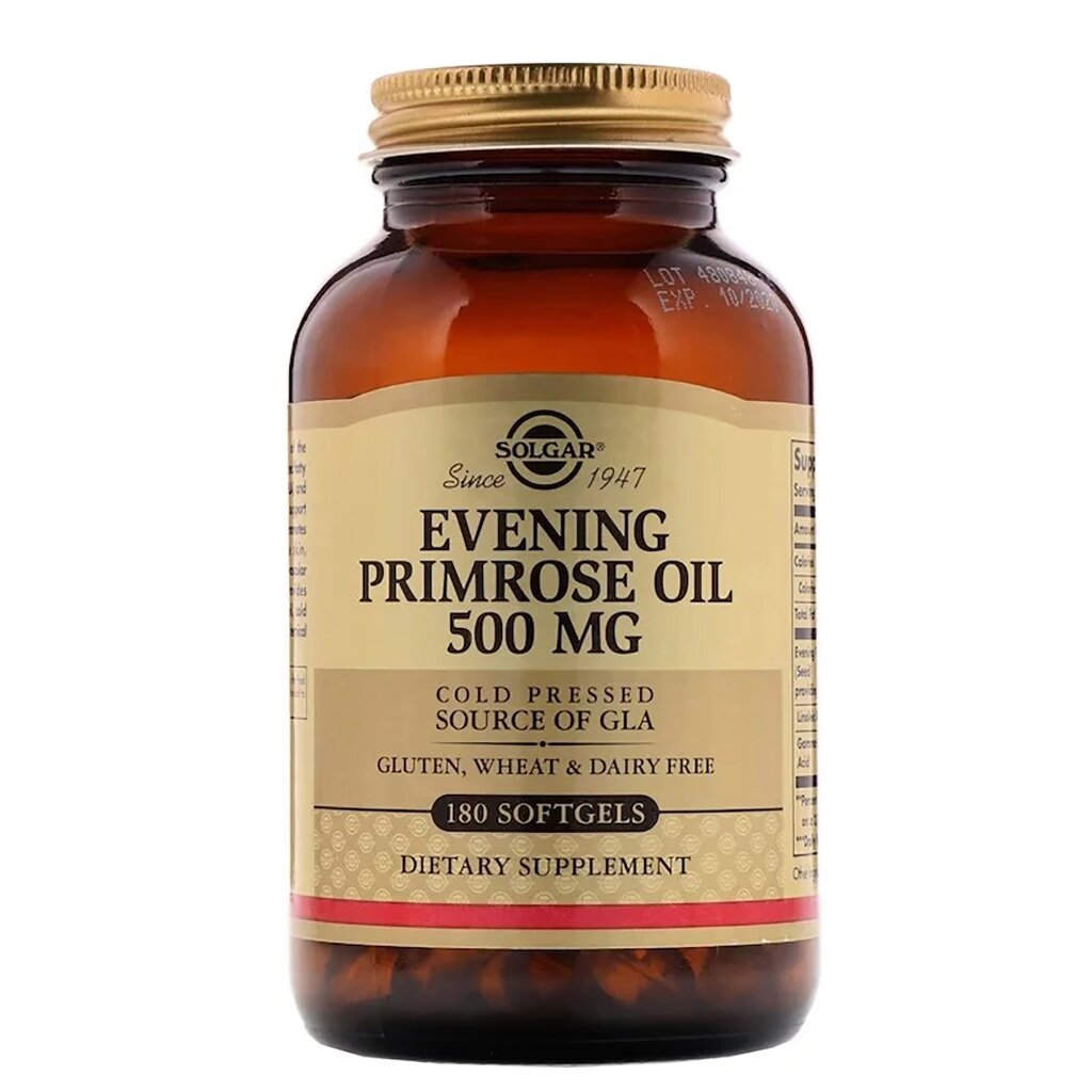 Олія примули вечірньої Solgar 500 мг Evening Primrose Oil 180 желатинових капсул (SOL01043) від компанії Придбай - фото 1