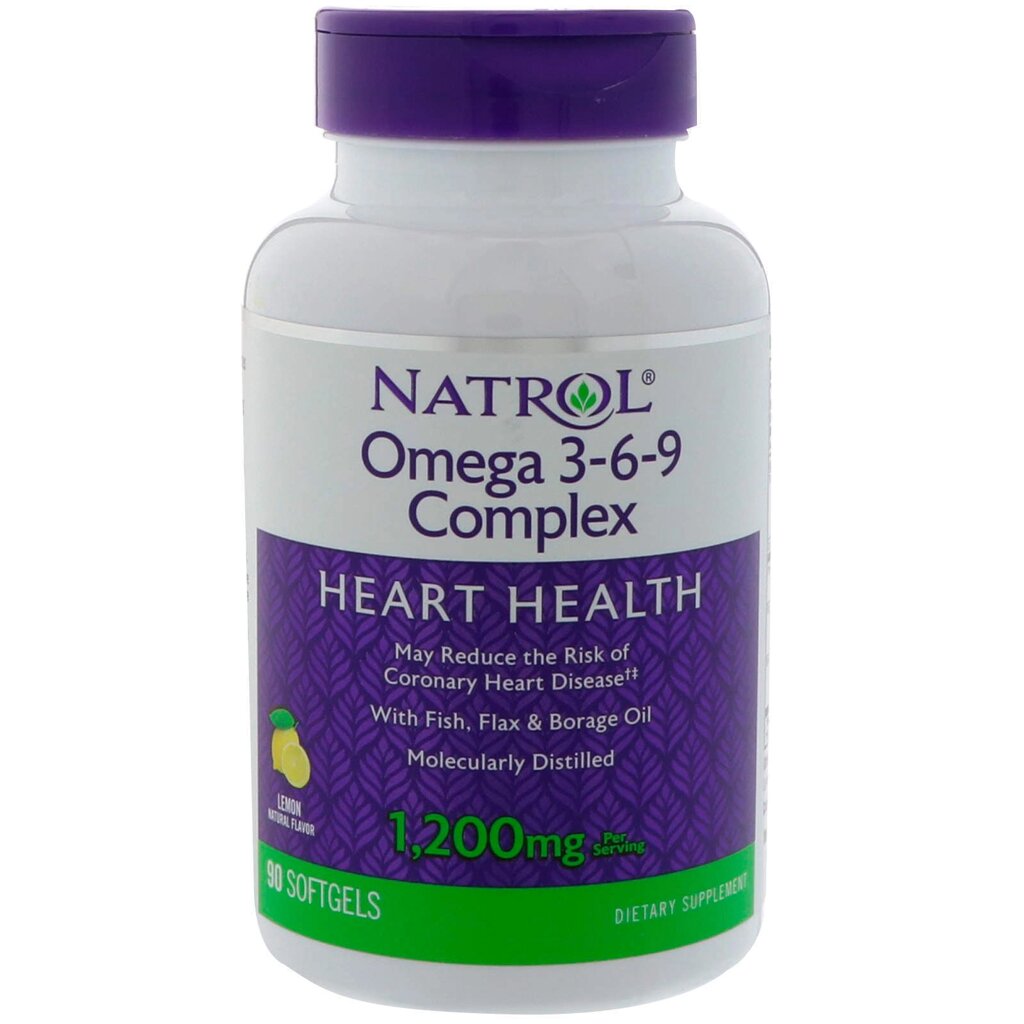 Омега 3 6 9 Omega 3-6-9 Complex Natrol із лимонним смаком 1200 мг 90 капсул (4543) від компанії Придбай - фото 1