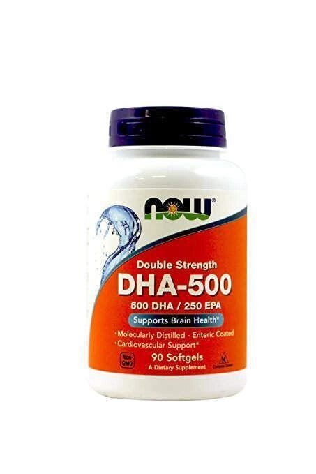 Омега 3 DHA 500/250 EPA Now Foods DHA-500 ( докозагексаеновая кислота ) 90 желатинових капсул від компанії Придбай - фото 1