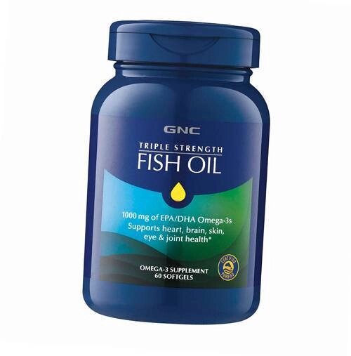 Омега 3 Fish Oil Triple Strength GNC 60гелкапс (67120003) від компанії Придбай - фото 1