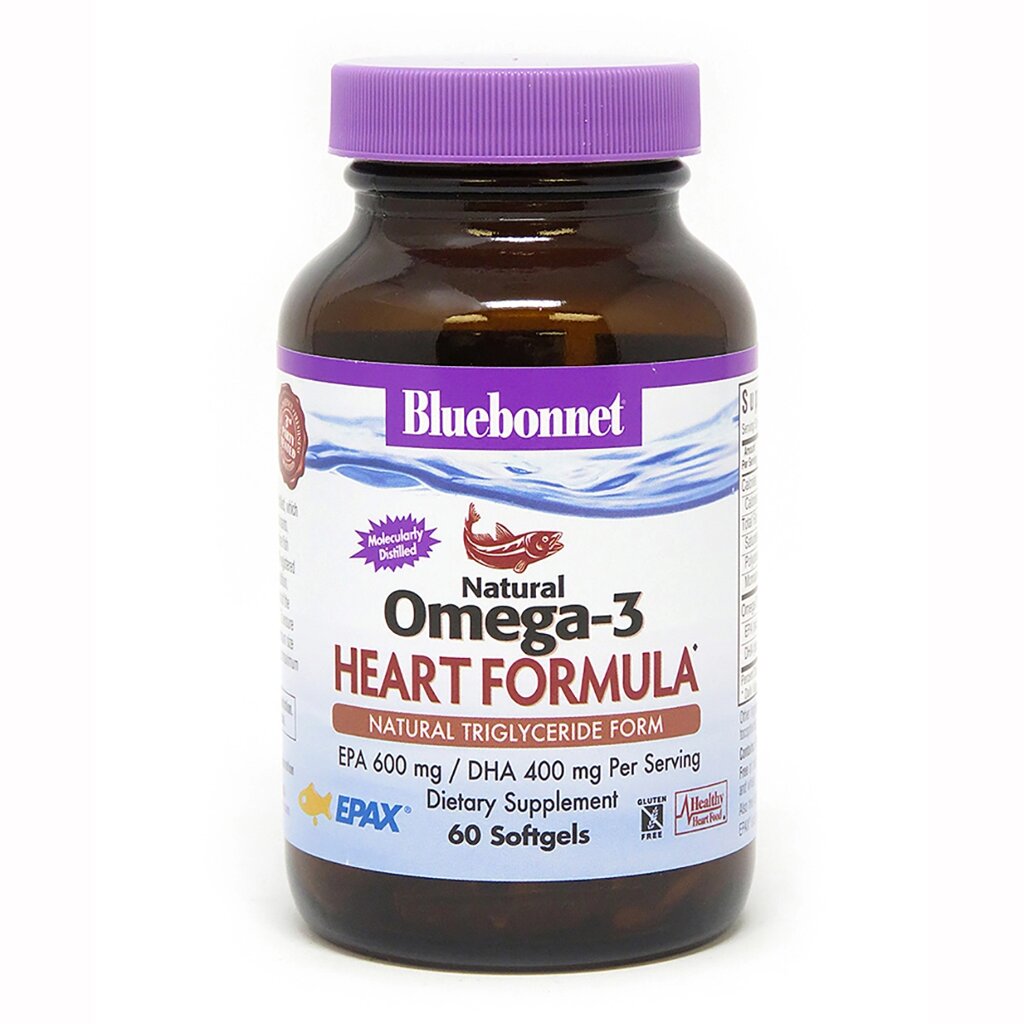 Омега-3 Формула для серця Bluebonnet Nutrition Omega-3 Heart Formula 60 желатинових капсул від компанії Придбай - фото 1