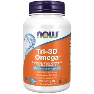 Омега Риб'ячий жир Now Foods Tri-3D Omega 90 капсул