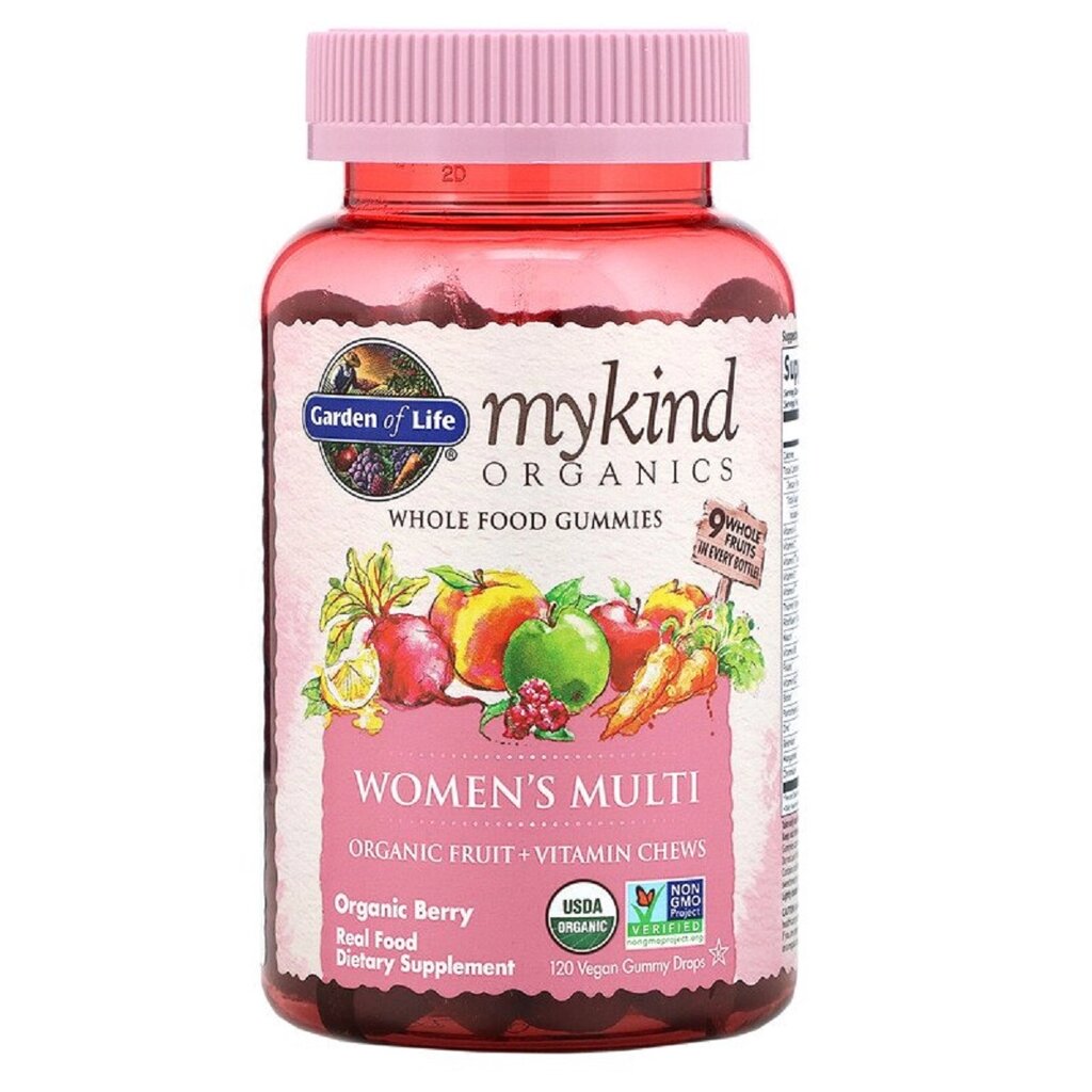 Органічні Мультивітаміни для Жінок, органічні ягоди, MyKind Organics, Garden of Life, 120 вегетаріанських від компанії Придбай - фото 1