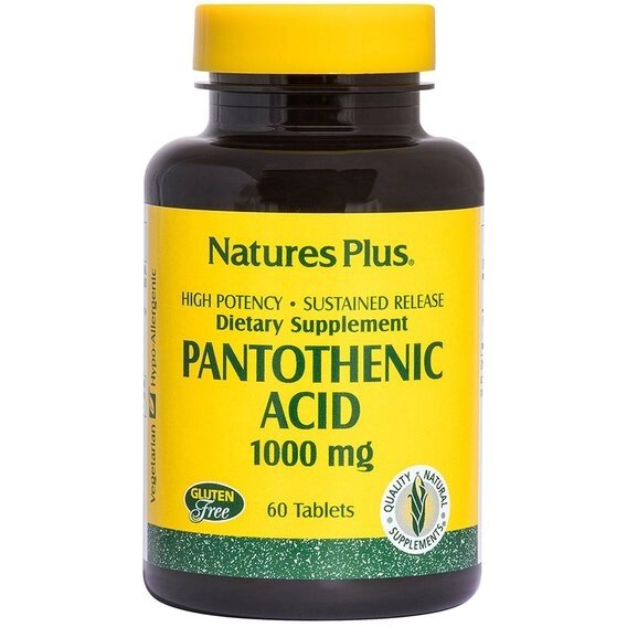 Пантотеновая кислота Nature's Plus NTP2060 Pantothenic Acid 1000 mg 60 Tabs від компанії Придбай - фото 1