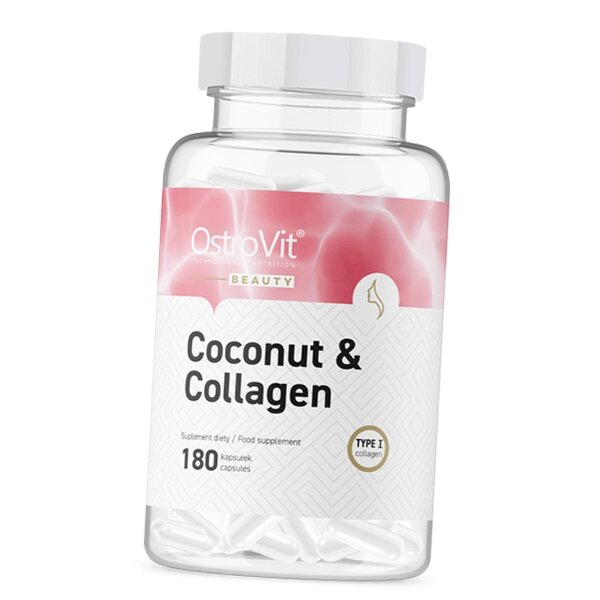 Пептиди Риб'ячого Колагена та Олія MCT Marine Collagen & MCT Oil from Coconut Ostrovit 180капс (68250010) від компанії Придбай - фото 1