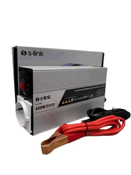 Перетворювач автомобільний S-Link 600w 12v інвертор (1756375641) від компанії Придбай - фото 1