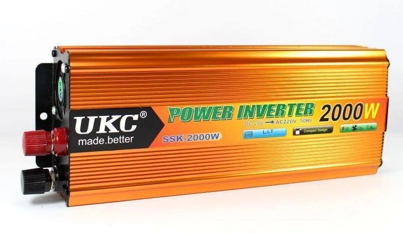 Перетворювач автомобільної напруги інвертор UKC AC/DC SSK 2000W 12V (1756374646) від компанії Придбай - фото 1