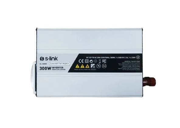 Перетворювач напруги автомобільний інвертор S-link 12V 220V 300W (1756375642) від компанії Придбай - фото 1