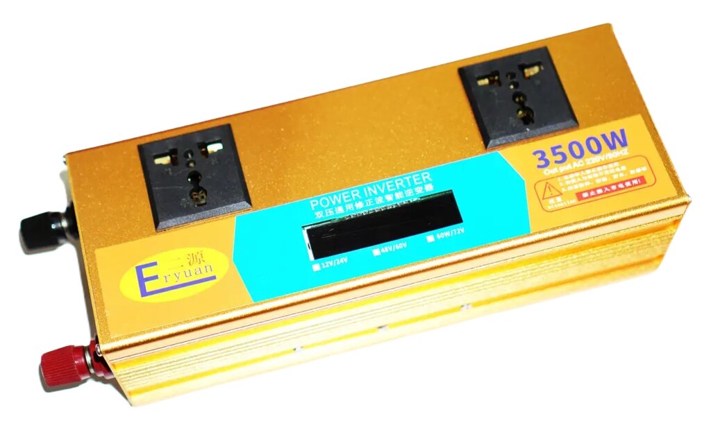 Перетворювач напруги інвертор Eryuan 3500W DC/AC 12V-220V з LCD дисплеєм Gold (3_02577) від компанії Придбай - фото 1