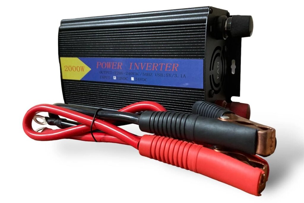 Перетворювач напруги інверторний вихід OPT-TOP Power Inverter 12-220 V 2000W USB (1756375733) від компанії Придбай - фото 1