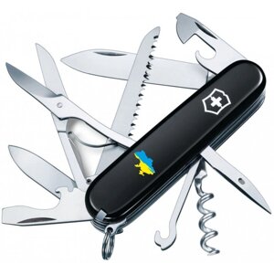 Складний ніж Victorinox Huntsman Ukraine 91 мм 15 функцій Карта України синьо-жовта (1.3713.3_T1166u)