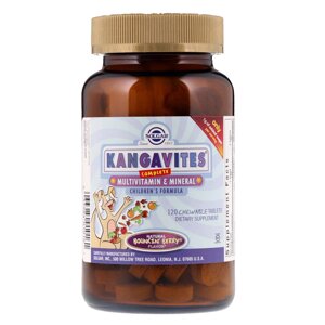Вітаміни для дітей, Kangavites (Кангавітс), Смак Ягід, Solgar, 120 жувальних пігулок