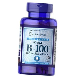 Вітаміни групи В із уповільненим вивільненням B-100 Complex Timed Release Puritan's Pride 100каплет (36367182)