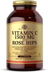 Вітамін С шипшина Vitamin C Solgar 1500 мг 180 таблеток