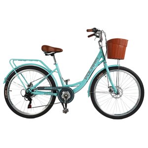Велосипед міський 26" Corso Polaris PS-639 16.5" Shimano 7 швидкостей М'ятний (168069)