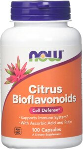 Цитрусові біофлавоноїди з вітаміном С та рутином Citrus Bioflavonoids Now Foods 700 мг 100 капсул