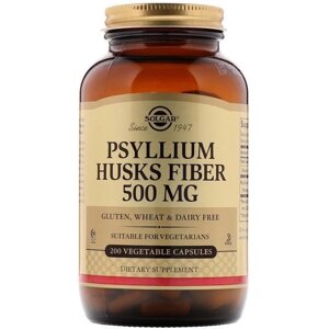 Клітчатка Solgar Psyllium Husks Fiber 500 mg 200 Veg Caps SOL-02315