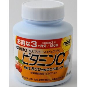 Вітамін C Orihiro Vitamin C 180 Chewable Tabs Cherry