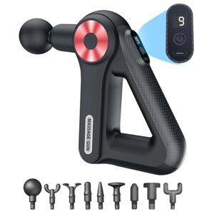 Ручний масажер для м'язів RIAS Massage Gun SL-8891 9 насадок Black (3_04092)