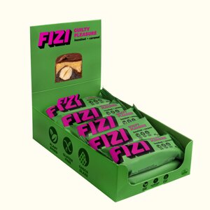 Шоколадний батончик без глютену FIZI Hazelnut caramel 45 г х 10 шт Веган (4820262540016)