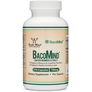 Комплекс для профілактики роботи головного мозку Double Wood Supplements Bacomind Bacopa Extract 150 mg 210 Caps