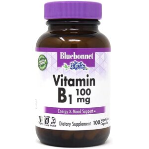 Вітамін B1 100 мг Vitamin B1 Bluebonnet Nutrition 100 вегетаріанські капсули