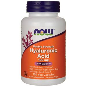 Гіалуронова Кислота, Hyaluronic Acid, Now Foods, 100 мг, 120 капсул