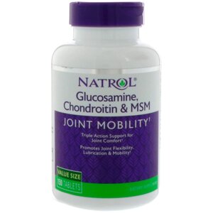 Глюкозамін хондроїтин МСМ Glucosamine Chondroitin MSM Natrol 150 таблеток