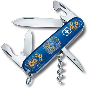 Складаний ніж Victorinox Spartan Ukraine 91 мм 12 функцій Українські мотиви Синій (1.3603.2_T1370u)